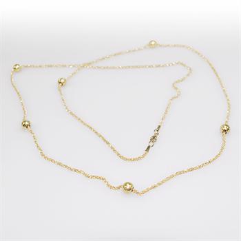 San - Link of joy Starlight Beads 925 sterling sølv halskæde forgyldt, 110 cm
