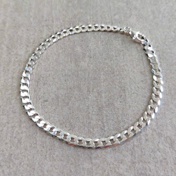 Sterling sølv Panser Facet Armbånd & halskæde med rhodineret overflade fra San - Link of joy
