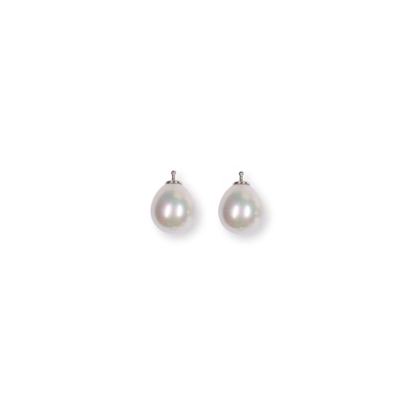 Heinzendorff\'s Mallorca perle dråbe farve07 m/rh sølv - par