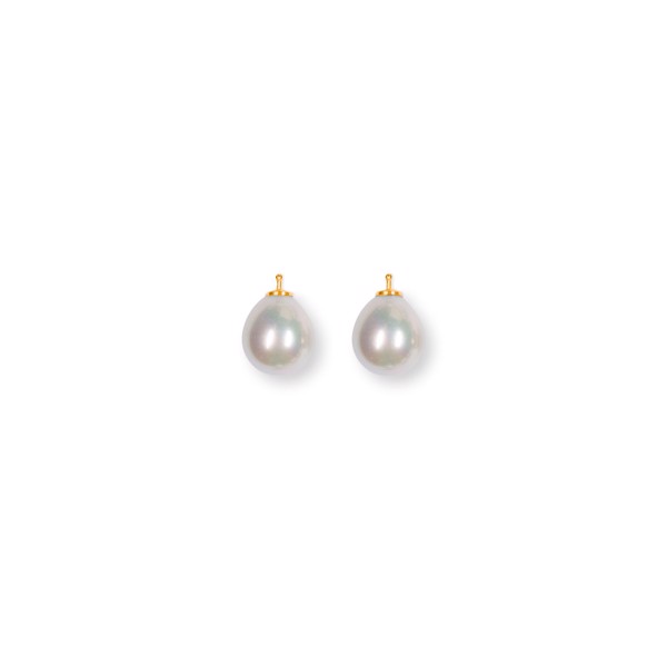 Heinzendorff\'s Mallorca perle dråbe farve07 m/fg sølv - par