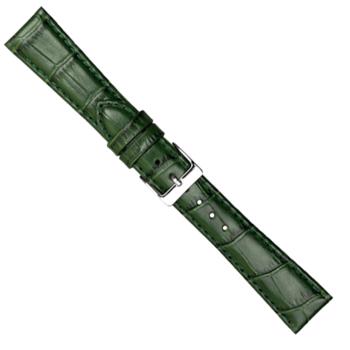 Køb model 454-09-14, Urrem i mørkegrøn blank imiteret alligator skind føres i 12-22mm, her 14 mm her hos Urogsmykker.dk