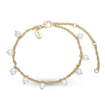 blank forgyldt sterling sølv  armbånd Dangling Pearls med blank overflade fra Christina Jewelry