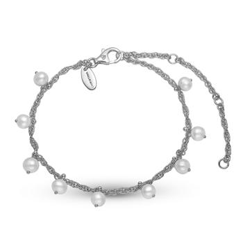 blank Sterling sølv  armbånd Dangling Pearls med blank overflade fra Christina Jewelry