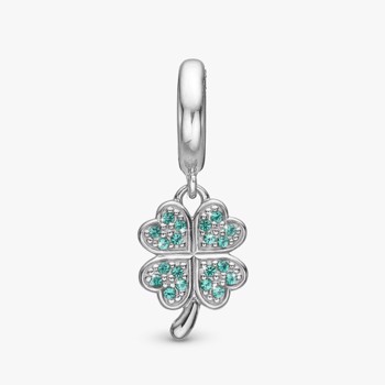 Christina Jewelry, sølv charm til sølvarmbånd eller 4 mm slim læderarmbånd - Lucky Clover