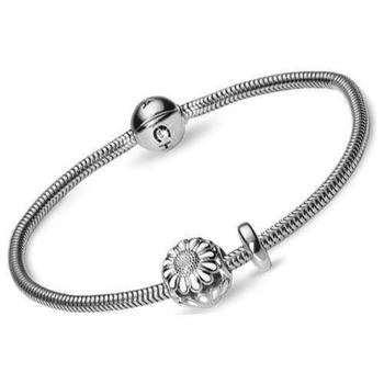 Sølv slange armbånds tilbud med sølv charm fra Christina Collect, 23 cm