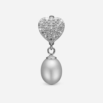  sølv charm til 6 mm læderarmbånd Sparkling Heart fra Christina Collect