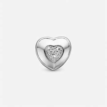 Sølv charm til sølvarmbånd eller 4 mm slim læderarmbånd, Let Love Shine fra Christina Jewelry