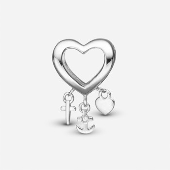  sølv charm til 6 mm læderarmbånd My Faith, Hope & Love fra Christina Collect