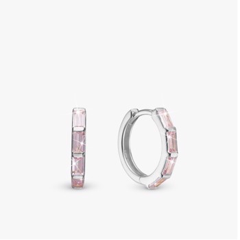 Christina Jewelry Pink Baguette Creol øreringe