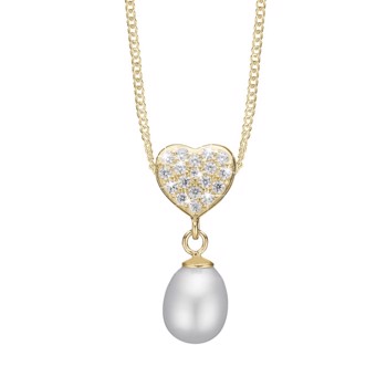 forgyldt sølv vedhæng Sparkling Heart fra Christina Jewelry