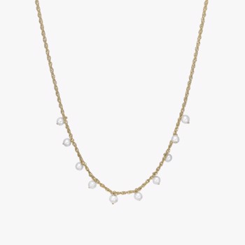 forgyldt sølv halskæde Dangling Pearls fra Christina Jewelry