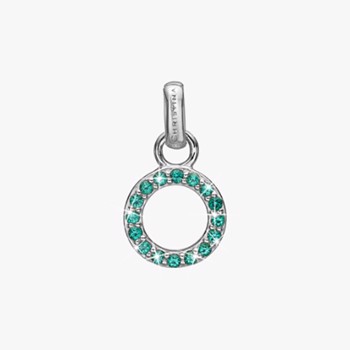 sølv vedhæng Green CZ Circle fra Christina Jewelry