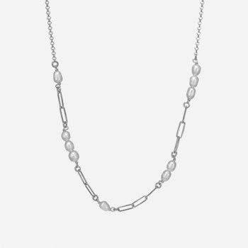 sølv halskæde Links and Pearls fra Christina Jewelry