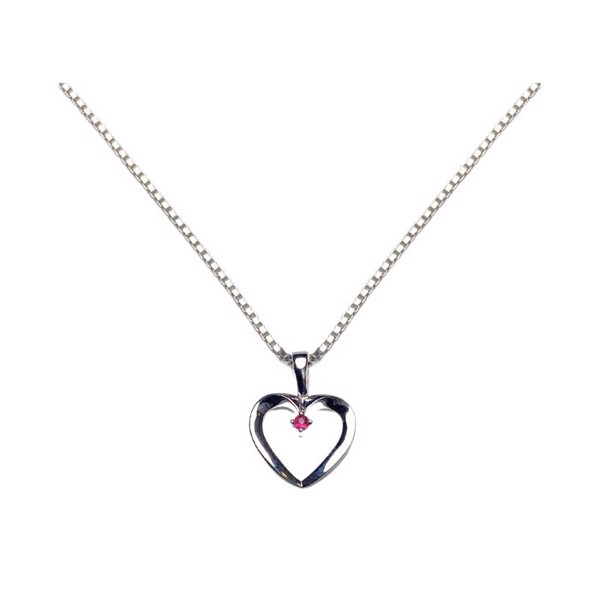  14 kt hvidguld halskæde Hearts med  overflade fra Guld & Sølv design