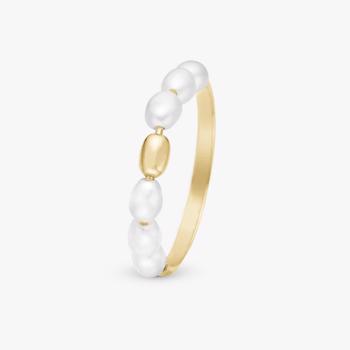 forgyldt sølv  ring  Magical Pearls Fingerring med smukke ferskvandsperler fra Christina Jewelry