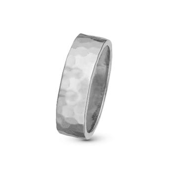sterling sølv  ring  Big Experience Fingerring med flot hamret overflade fra Christina Jewelry