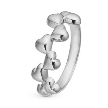 My Love Sølv fingerring med hjerter fra Christina Jewelry