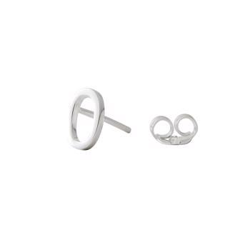 O - Smukke Arne Jacobsen bogstavs øreringe i sølv, 7 mm - og prisen er PR STK