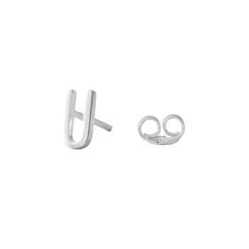 U - Smukke Arne Jacobsen bogstavs øreringe i sølv, 7 mm - og prisen er PR STK