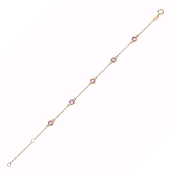 Seville armbånd i 8 karat guld med lilla amethyst