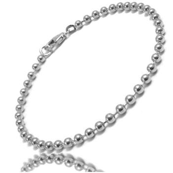Kugle kæde halskæde i sterling sølv på 1,5 mm og 90 cm