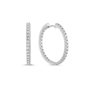 14 kt hvidguld ørecreoler, Diamond creols serien fra Nuran med ialt 1,20 ct diamanter