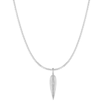 Lai smykkesæt I sølv - Bambus blad vedhæng +  kæde, NAVA Cph (45-51 cm)