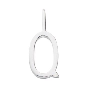 Q - 10 mm sølv bogstaver Design Letters by Arne Jacobsen uden eller med 45-60 cm kæde