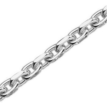 Anker facet halskæde i massivt 925 sterling sølv, Tråd 0,5 mm / bredde ca 1,4 mm og længde 36 cm