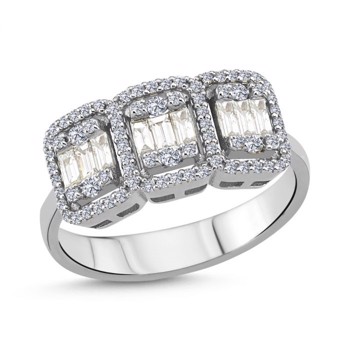 14 karat Baguette Damering med 85 x Hvide Diamanter fra Nuran