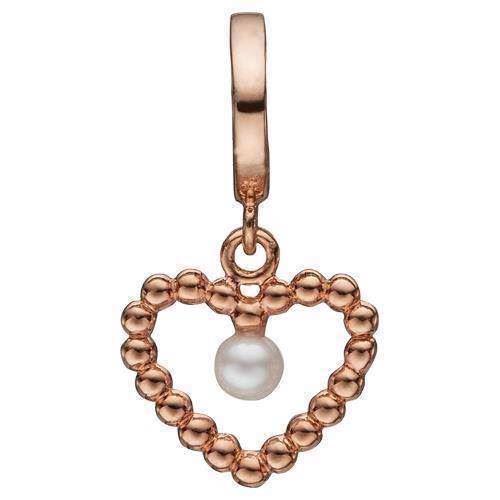 Christina Collect 925 sterling sølv Bubbly Pearl Love rosaforgyldt bobbel hjerte med lille perle, model 610-R59