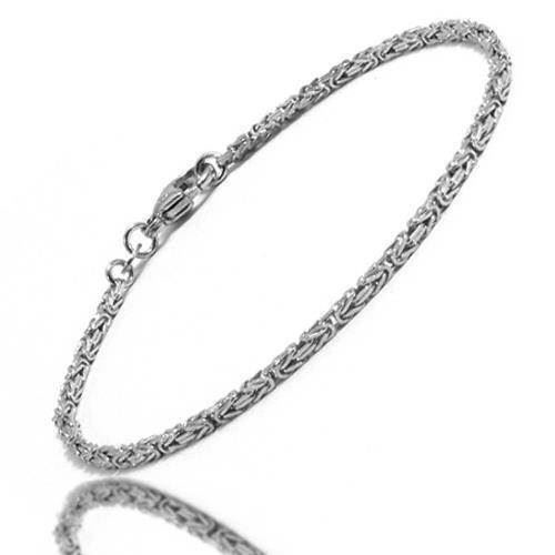 Kongekæde i massivt 925 sølv - halskæde 2,4 mm længde 80 cm