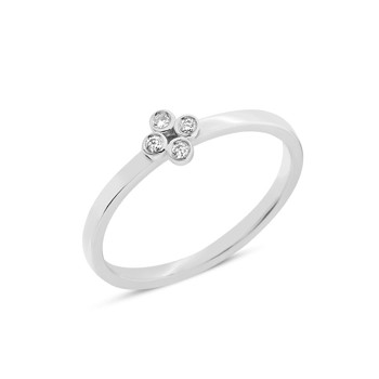 14 kt hvidguld ring, Olivia serien fra Nuran med ialt 0,04 ct diamanter