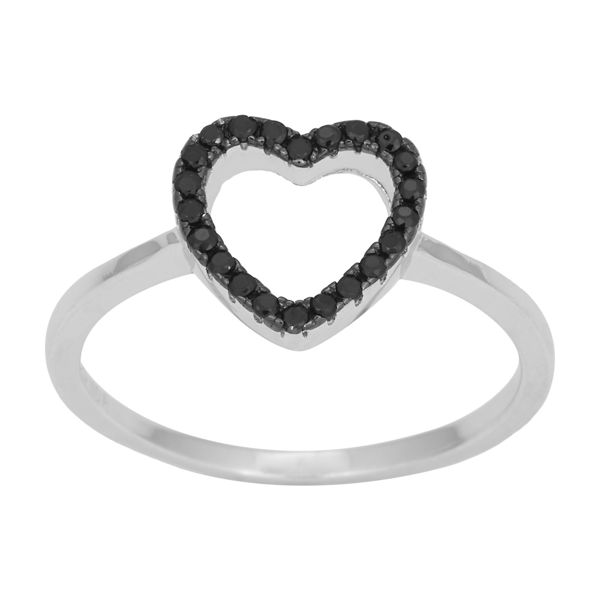 Joanli Nor\'s Rhd. sølv ring AIDANOR m/hjerte og cz 11mm