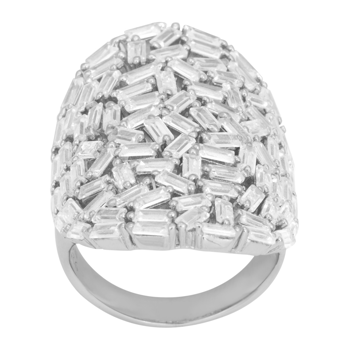 Joanli Nor's Rhd. sølv ring AGGANOR med baguette cz 30mm