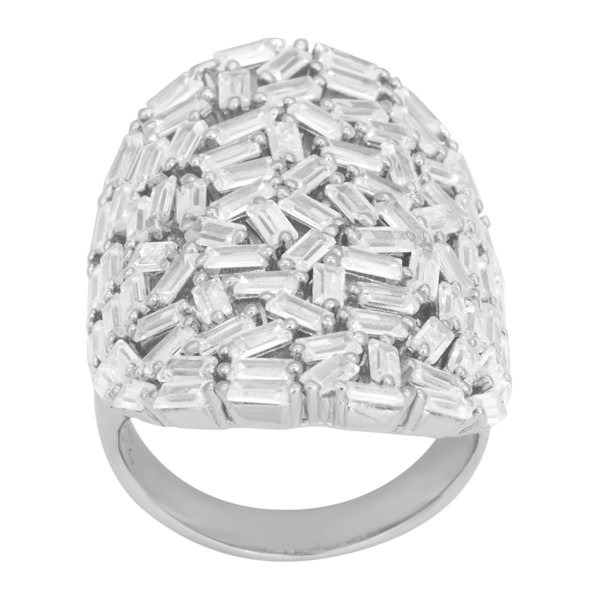 Joanli Nor\'s Rhd. sølv ring AGGANOR med baguette cz 30mm