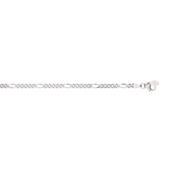 Ankelkæde sølv rhodineret figaro kæde 3mm, fra L&G