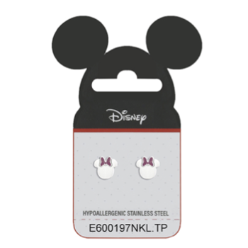 Stål ørestik Disney Minnie Mouse med lyserød sløjfe