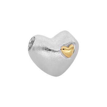 SHAPE Sølv rhod. hjerte lås m. 14kt guld hjerte, fra Siersbøl Shape