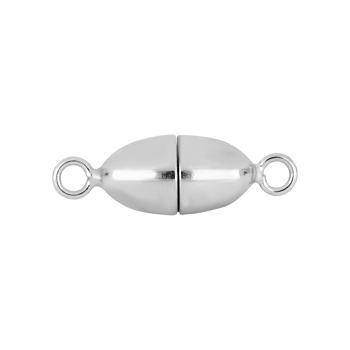 Siersbøl's Rhod. Sølv magnet perlelås oval 6mm blank