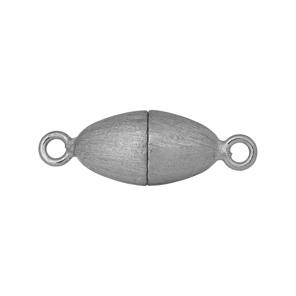 Siersbøl\'s Rhod. Sølv magnet perlelås oval 8mm mat