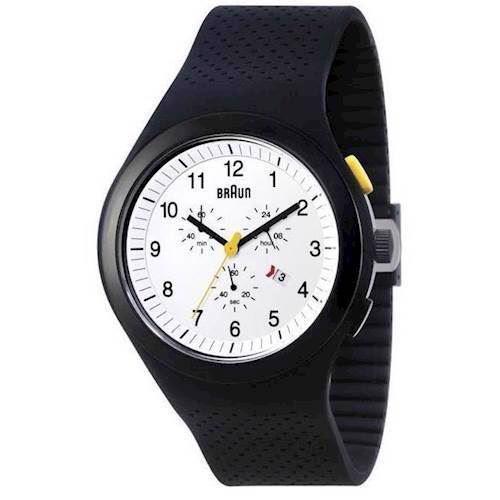 Image of Sport mat hård plast quartz med chronograph Herre ur fra Braun, BN0115WHBKBKG