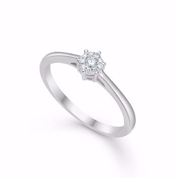 14 kt. hvidgulds diamant ring med ialt 0,085 ct W/SI