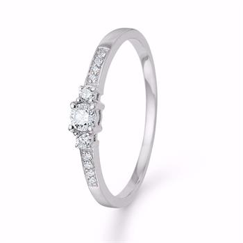 14 kt hvidgulds ring med 0,19 ct W/SI brillanter