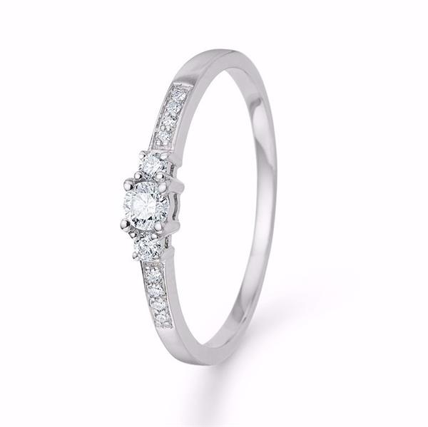 14 kt hvidgulds ring med 0,19 ct W/SI brillanter