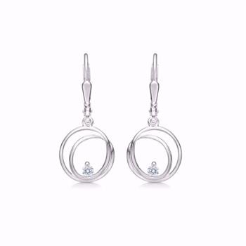 Sølvørehængere med zirkonia