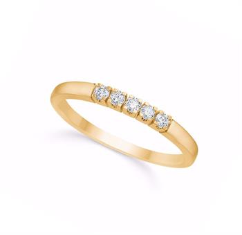 Alliancering 8kt. 5 x 0,03 ct. WPI fra Guld & Sølv design