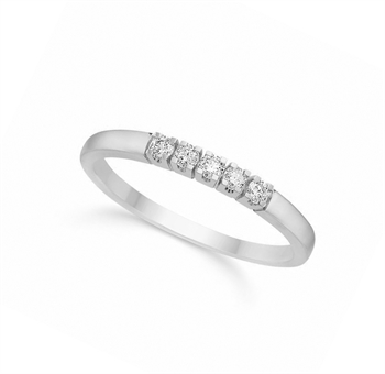 Alliancering 8 kt.hvidguld 5 x 0,03 ct. WPI fra Guld & Sølv design
