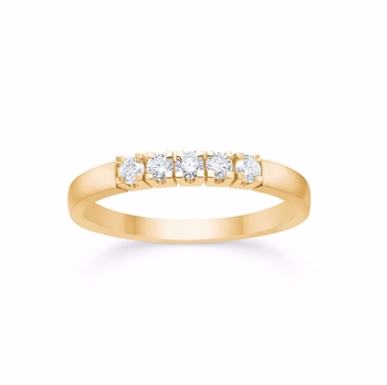 Alliancering 8 kt. 5 x 0,05 ct. Wesselton / PI