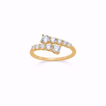 Guld & Sølv Design guldring med zirkonia i 8 kt